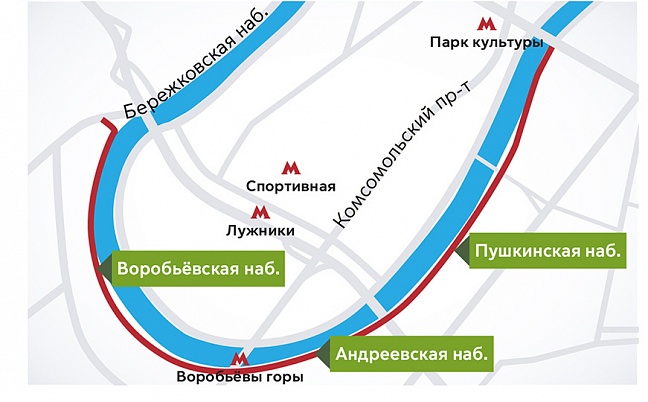 24 февраля набережные Москвы закроют для движения автотранспорта